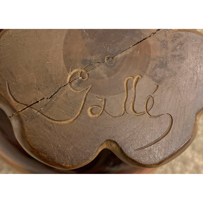 Émile Gallé Glass Bowl with Walnut Foot