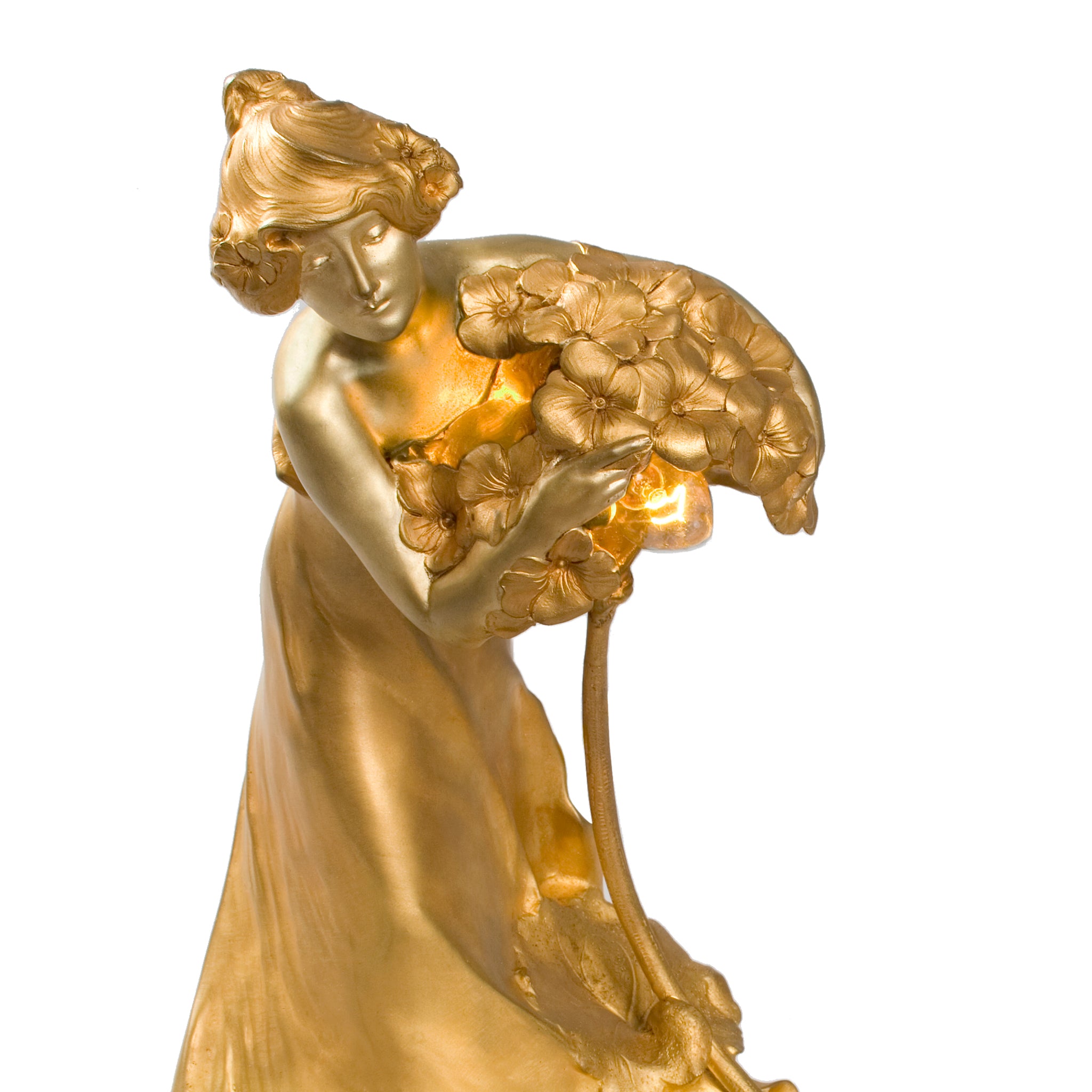 Macklowe Gallery | Charles Korschann Lighted Gilt Bronze Figural