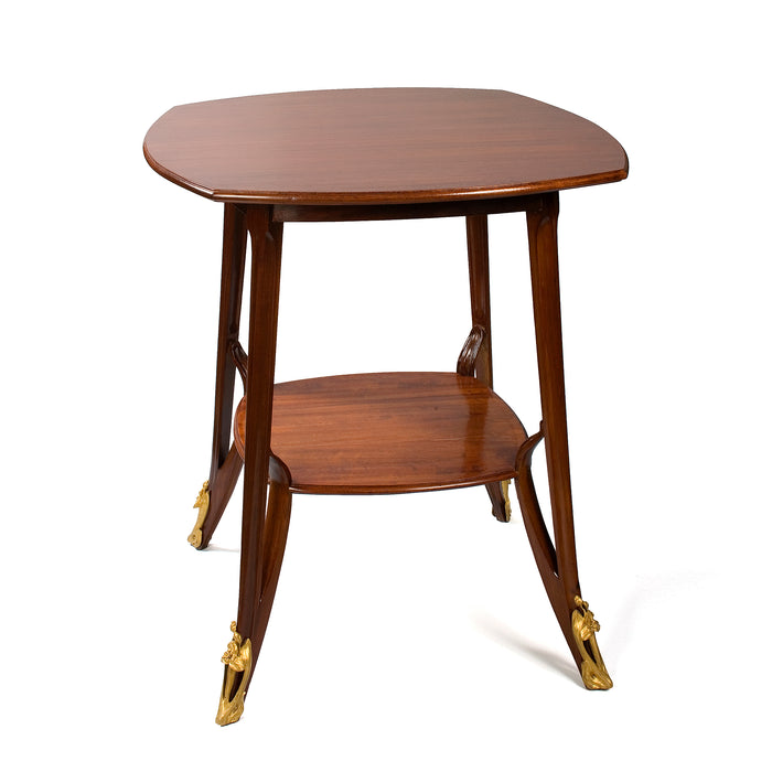 Louis Majorelle Mahogany Two-Tiered Square Table