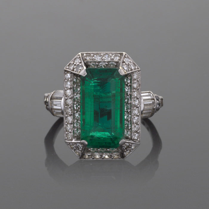 Macklowe Gallery Colombian Emerald and Diamond Ring