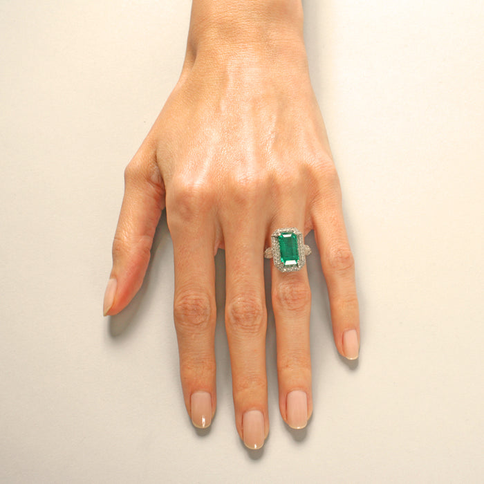 Macklowe Gallery Colombian Emerald and Diamond Ring