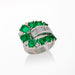 Macklowe Gallery Emerald and Diamond Buckle Ring