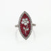 Macklowe Gallery Calibré-Cut Ruby and Diamond Flower Ring