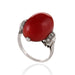 Macklowe Gallery Red Coral and Diamond Ring