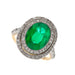 Macklowe Gallery Colombian Emerald and Diamond Halo Ring