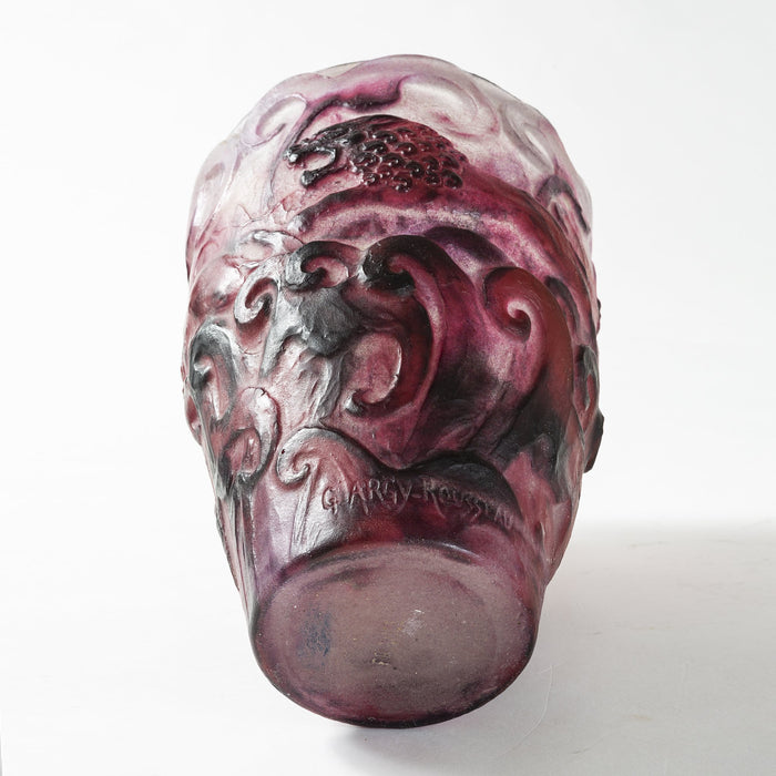 Macklowe Gallery Gabriel Argy-Rousseau Pâte de Verre "Lions" Glass Vase