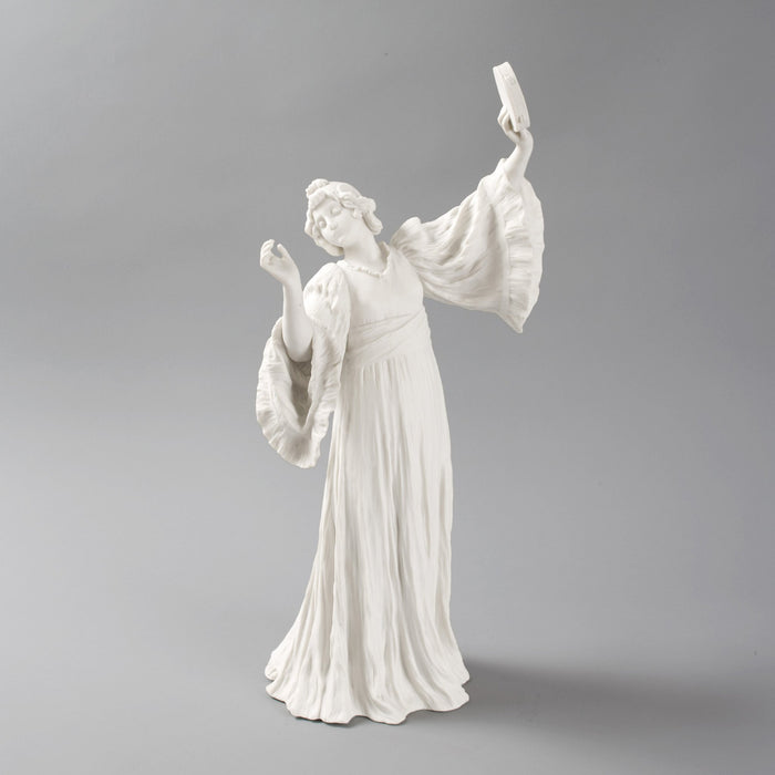 Macklowe Gallery Agathon Léonard  "Danseuse Tambourin à Droite" Bisque Ceramic Sculpture