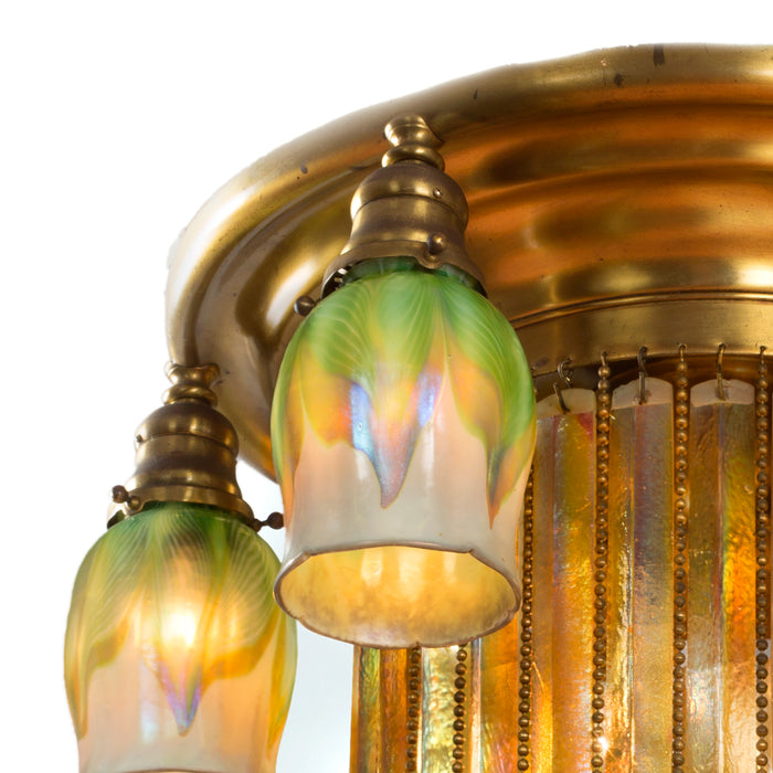 Tiffany Studios New York "Prism" Favrile Ceiling Light Fixture
