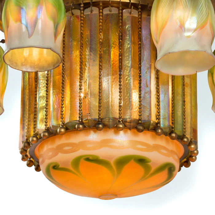 Tiffany Studios New York "Prism" Favrile Ceiling Light Fixture