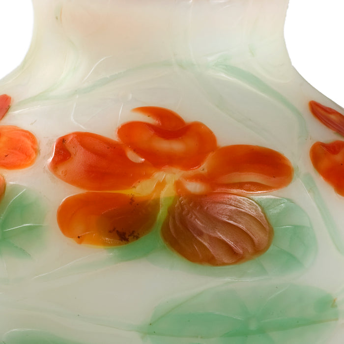 Tiffany Studios New York Wheel-Carved "Nasturtium" Favrile Glass Vase