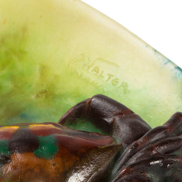 Amalric Walter Small "Crabe" Pâte de Verre Vide-Poche Glass Dish